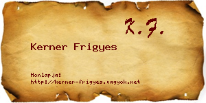 Kerner Frigyes névjegykártya
